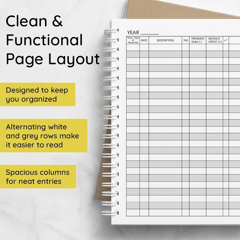 Zeno Ledger Book – 2 Pack Accounting Ledger Books for Small Business, Finance Planner, Expense Tracker, Bookkeeping Record Book, Account Tracker, Spreadsheet Notebook – Brown - Image 3